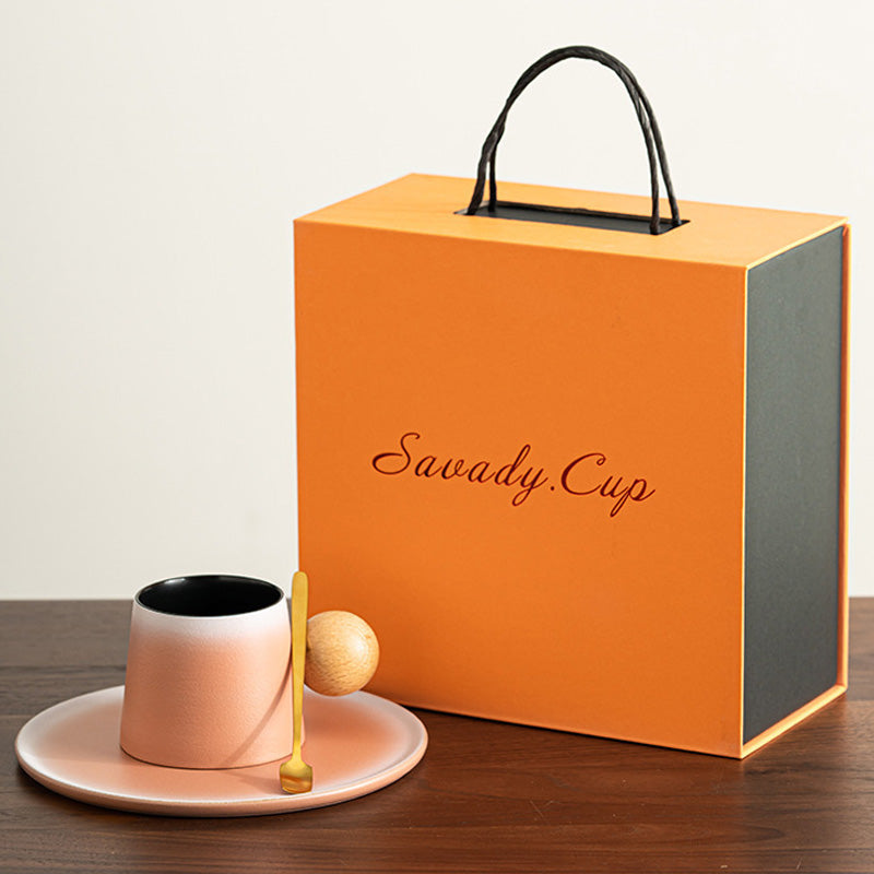 Light Luxury Ceramic Coffee Cup & Saucer Set