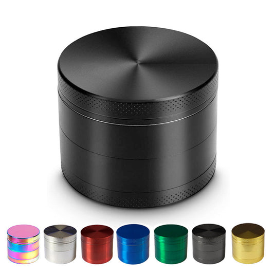 Zinc alloy cigarette grinder, 40/50/63/75mm, 4-ply flat grinder, metal hand grinder