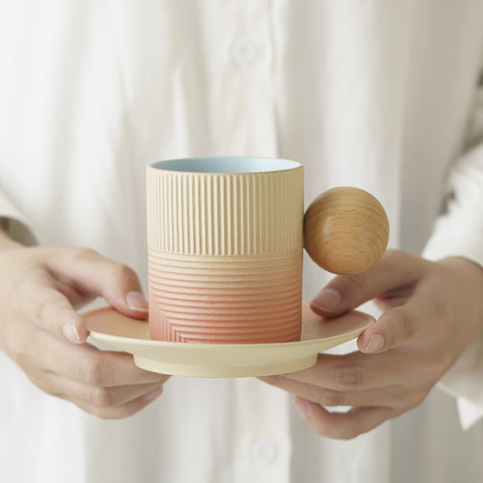 Light Luxury Ceramic Coffee Cup & Saucer Set